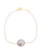 14K GOLD AND SET DIAMOND AND GREY FRESH WATER PEARL BRACELET