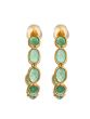 14K GOLD, DIAMOND AND EMERALD DAINTY HOOPS