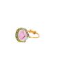 14K GOLD AND SLICED WATERMELON TOURMALINE DAINTY ADJUSTABLE RING