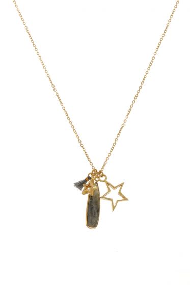 Celestial Labrodorite drop charm necklace
