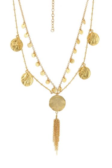 Gold Disc Statement Necklace
