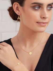 14K GOLD CLASSIC BIG DISC NECKLACE