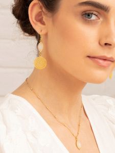white filigree earring