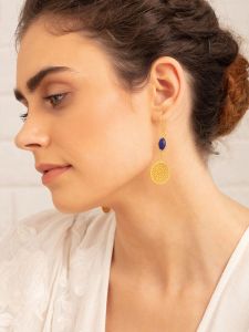 Blue filigree earring