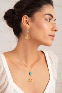 Turq coral reef earrings