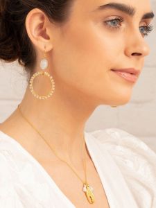 XL Moonstone woven earring
