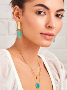 Aqua  bark earrings