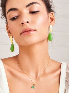 Green bark earrings